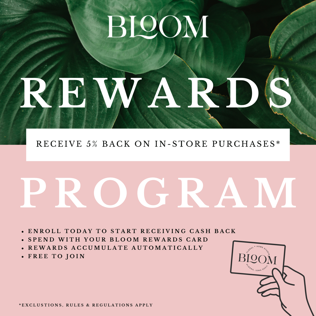 Bloom Program Bloom Rewards Loyalty Program – Bloom Floral Algona