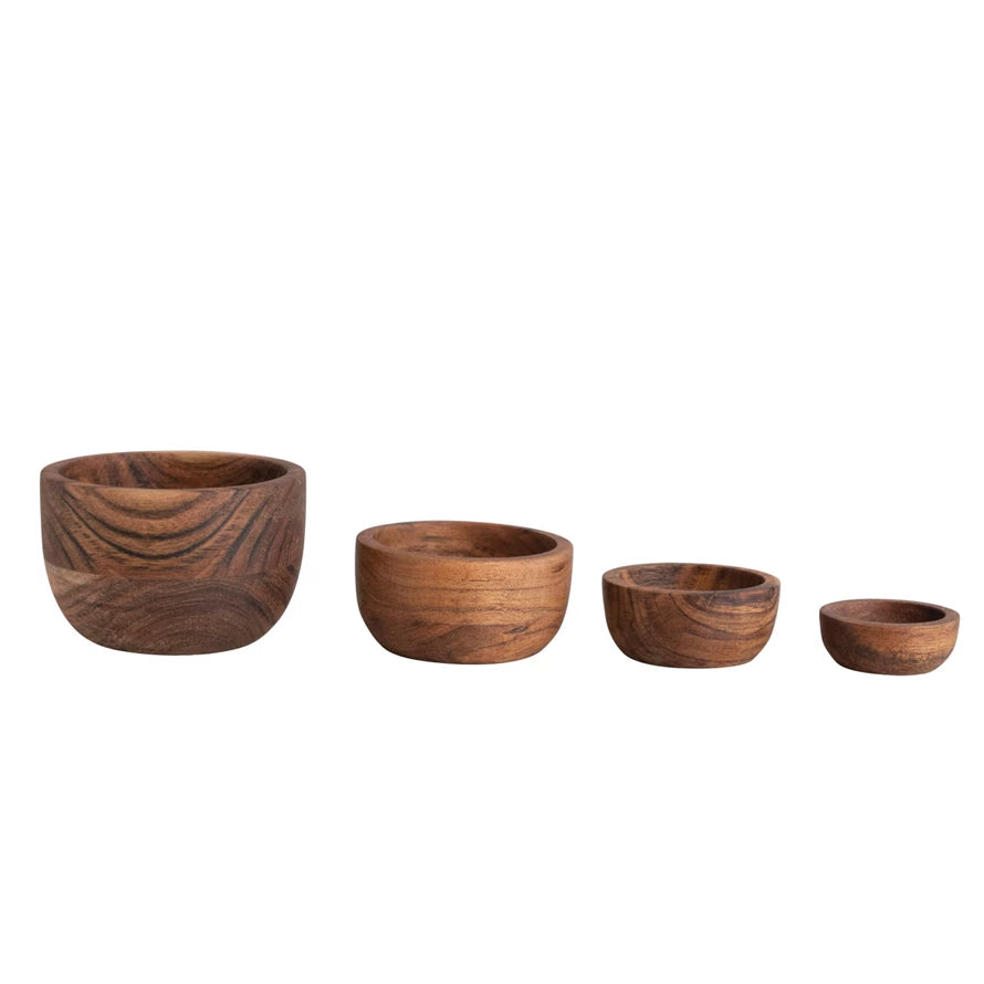 Acacia Wood Nesting Bowls, Set of 4