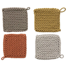 Load image into Gallery viewer, Cotton Crocheted Pot Holder, 4 Colors
