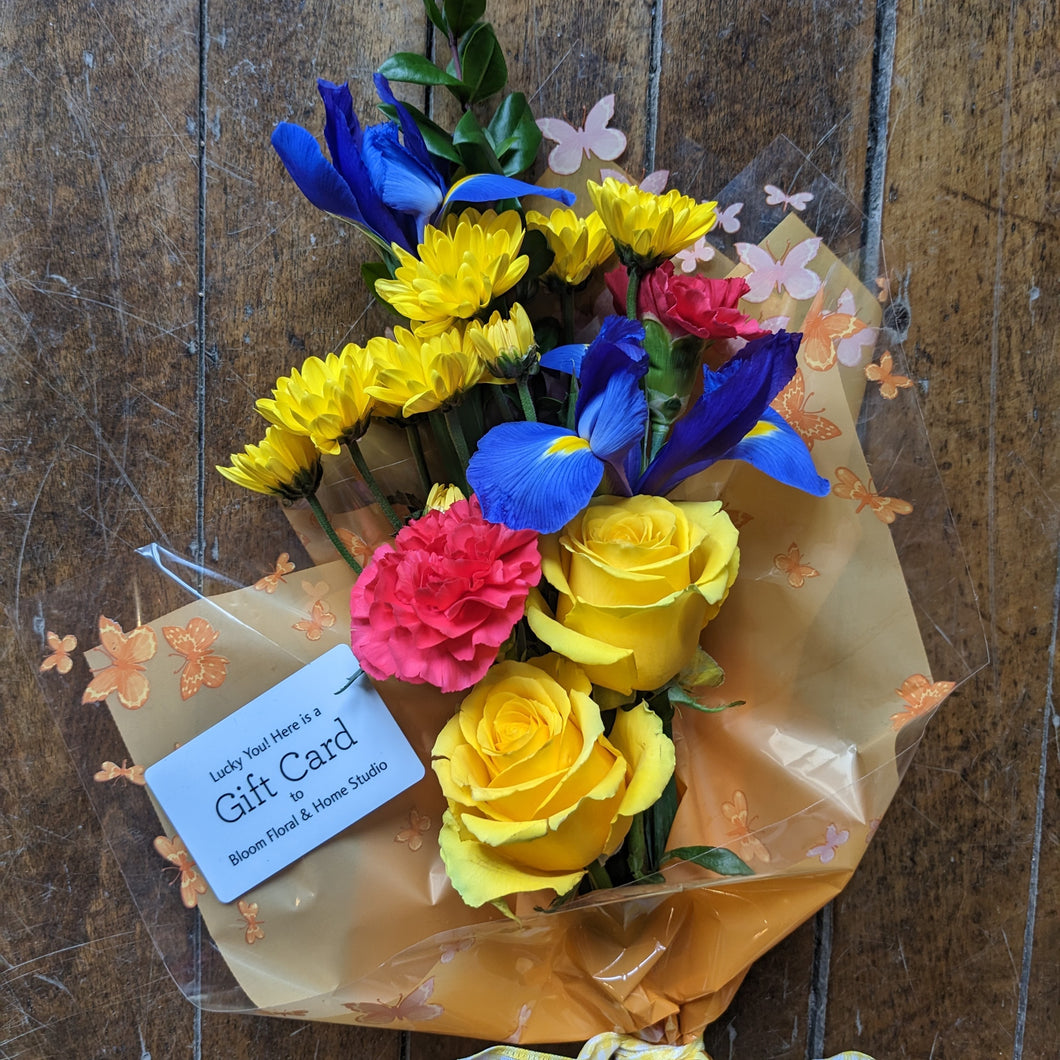 Wrapped Bouquet + Gift Card