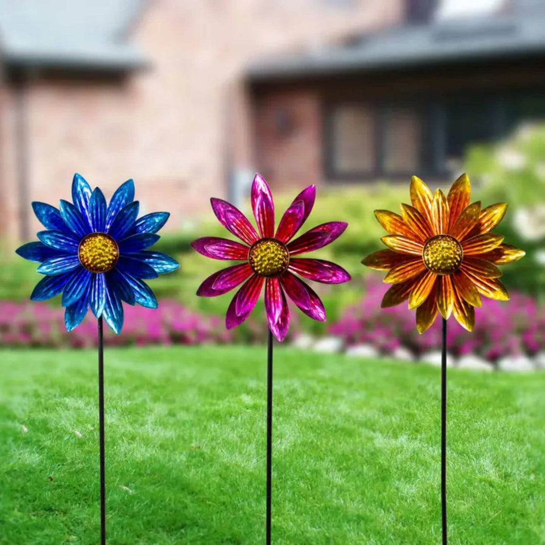 Flower Spinner Garden Stake