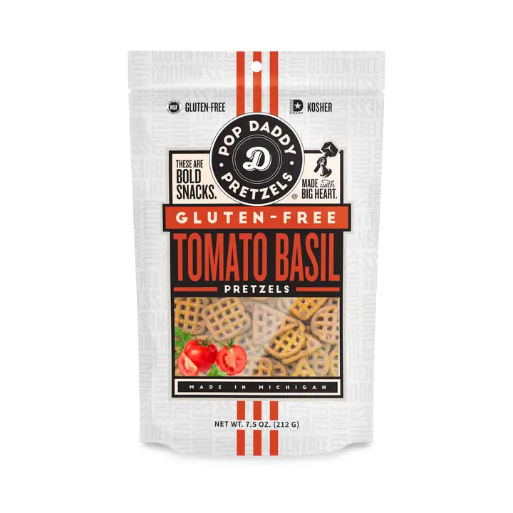 Tomato Basil GLUTEN FREE Pretzels - Pop Daddy Snacks