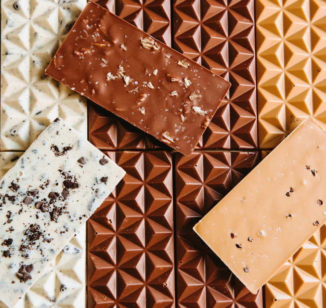 Gourmet shop chocolate bars